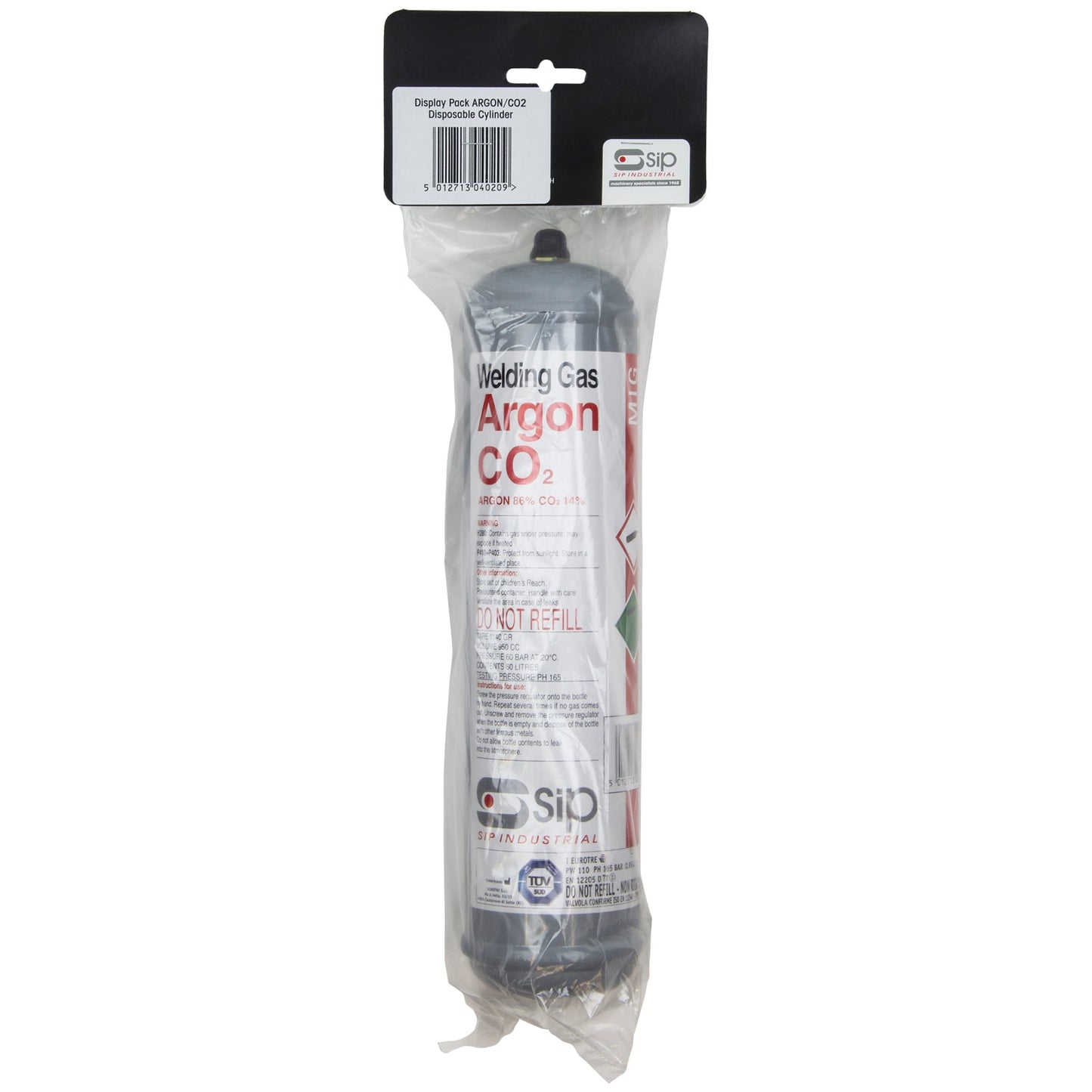 SIP 390g Argon/CO2 Disposable Gas Bottle Pack, Sip Industrial