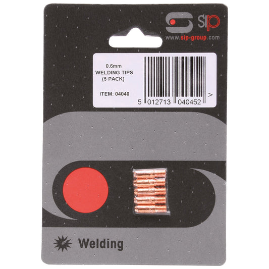 SIP 5x 0.6mm M5 MIG Welding Tip Pack, Sip Industrial