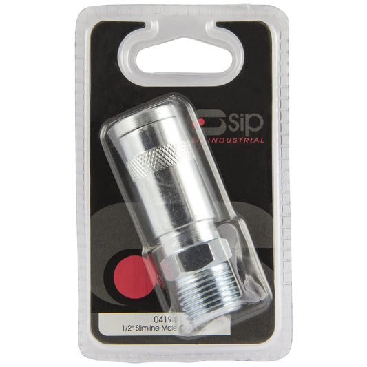 SIP 1/2" Slimline Silver Male Coupler, Sip Industrial