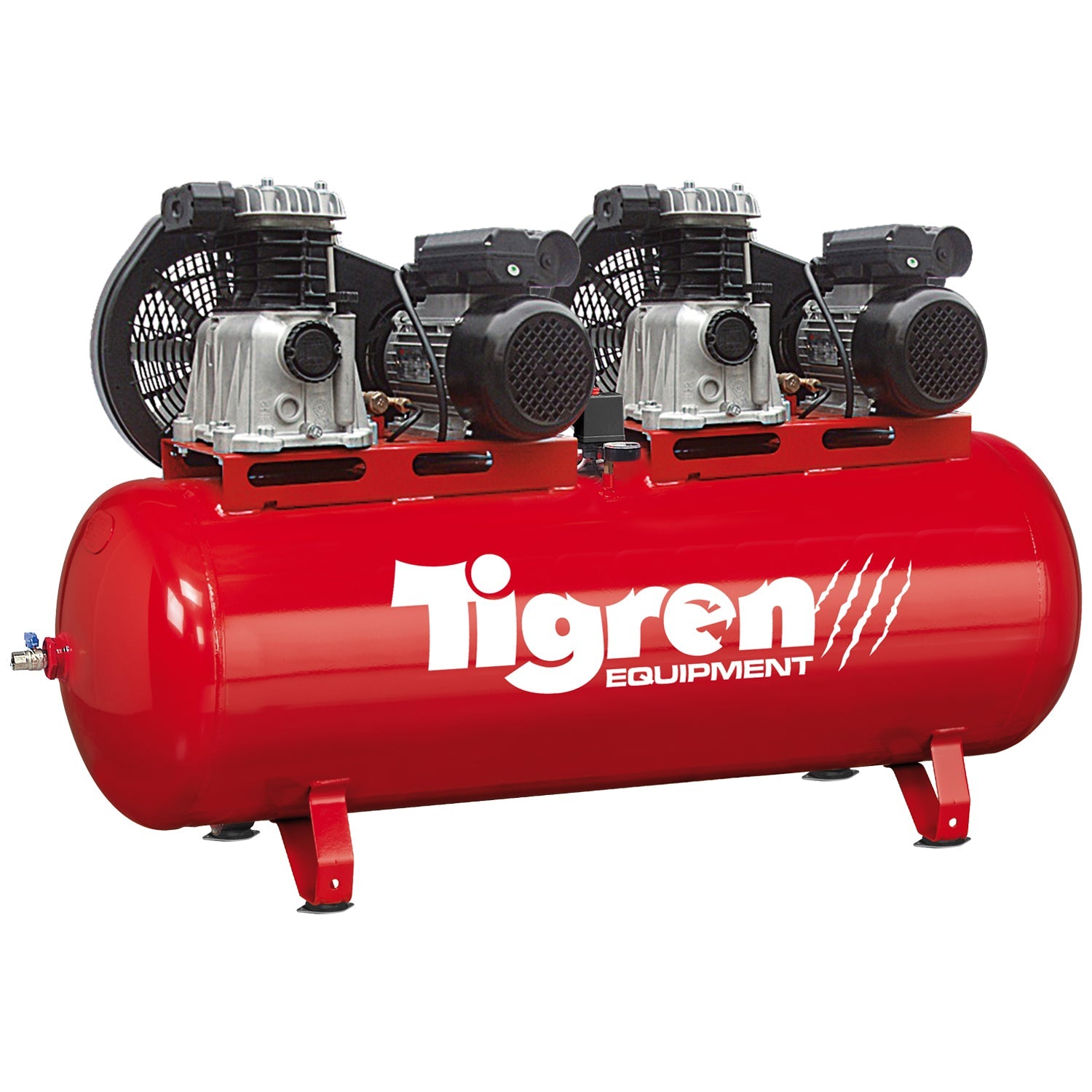 TIGREN 270ltr Tandem Belt-Driven Compressor, Sip Industrial