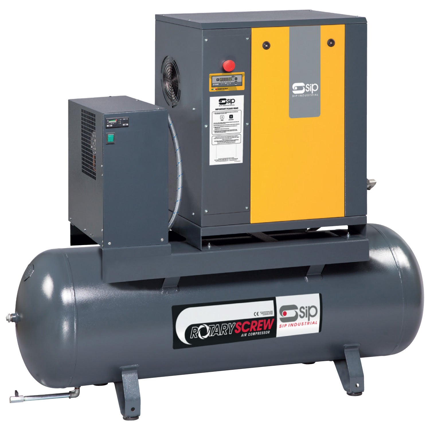 SIP RS4.0-10-200BD/RD 200ltr Rotary Screw Compressor with Dryer, Sip Industrial