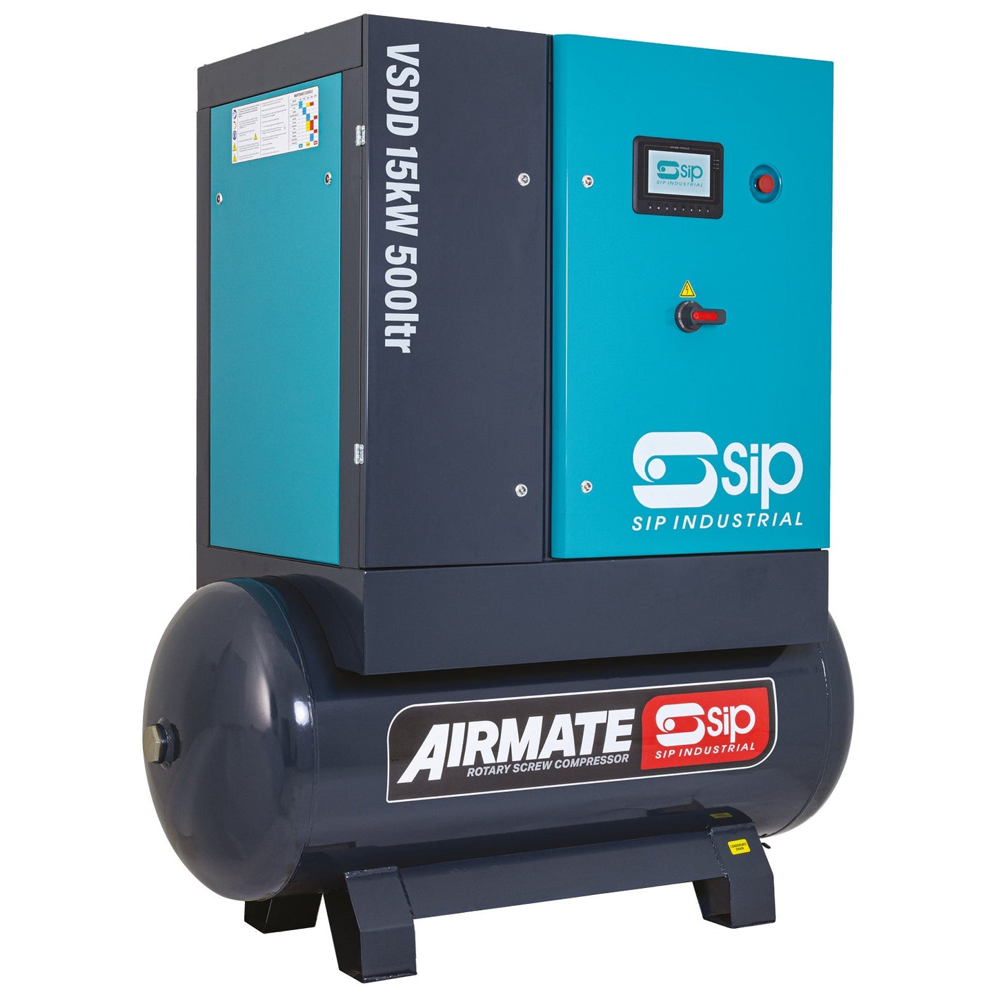 SIP VSDD 15kW 10bar 500ltr 400v Rotary Screw Compressor, Sip Industrial