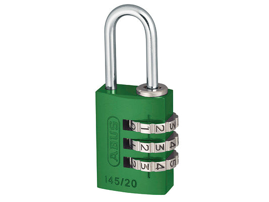 145/20 20mm Aluminium Combination Padlock Green 46571, ABUS Mechanical