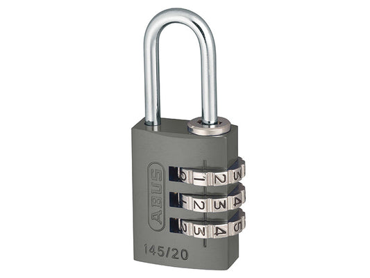 145/20 20mm Aluminium Combination Padlock Titanium 46576, ABUS Mechanical