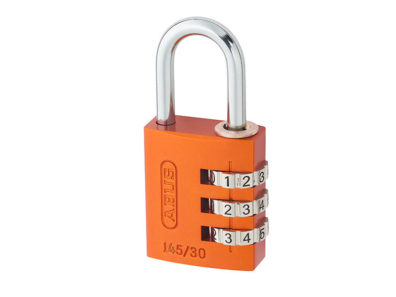 145/30 30mm Aluminium Combination Padlock Random Colour 46632, ABUS Mechanical