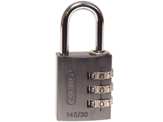 145/30 30mm Aluminium Combination Padlock Titanium 46585, ABUS Mechanical