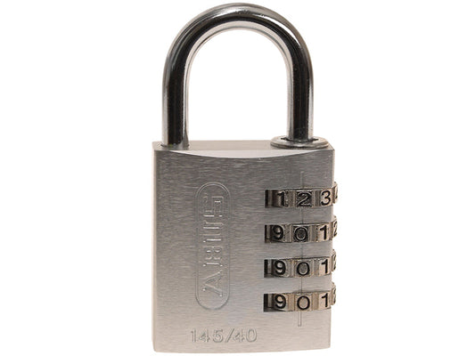 145/40 40mm Aluminium Combination Padlock Silver 49543, ABUS Mechanical