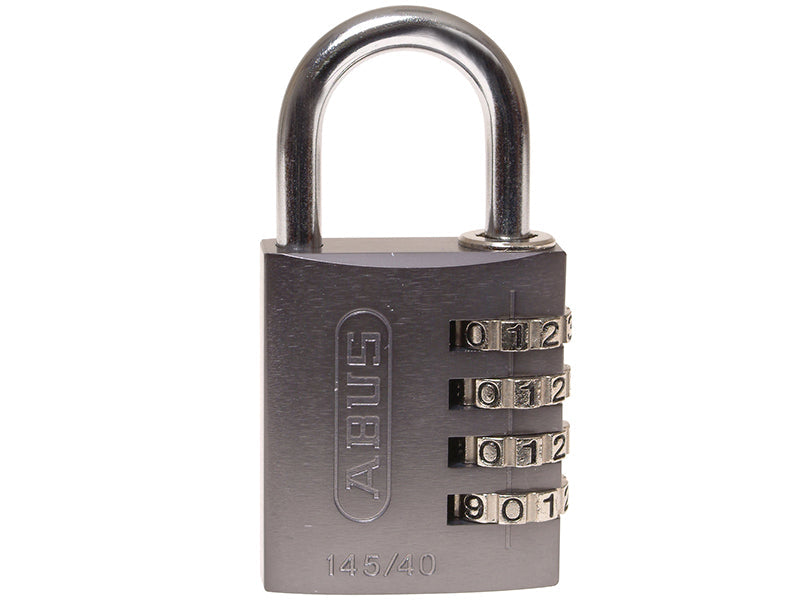 145/40 40mm Aluminium Combination Padlock Titanium 49551, ABUS Mechanical