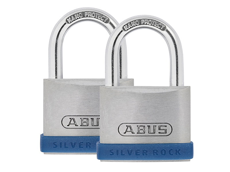 40mm Silver Rock™ 5 Padlock Twin Pack, ABUS Mechanical