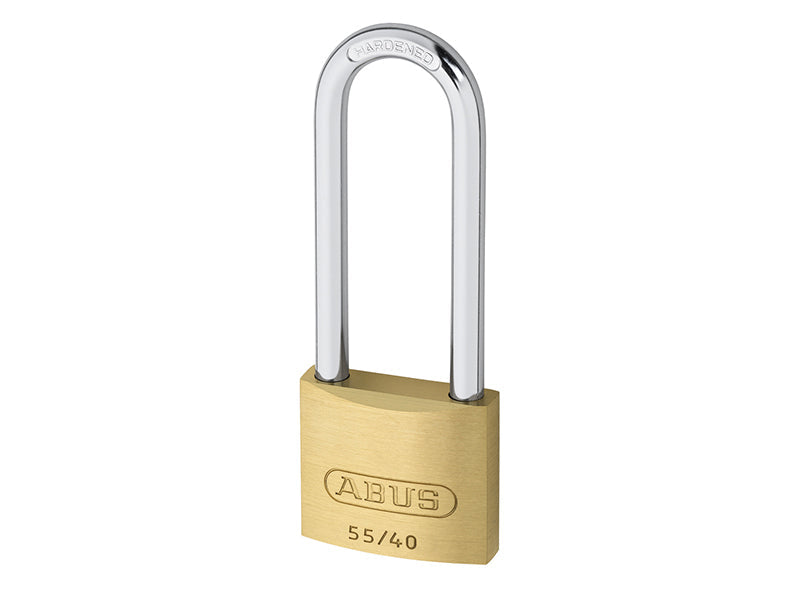 55/40mm Brass Padlock 63mm Long Shackle Carded, ABUS Mechanical