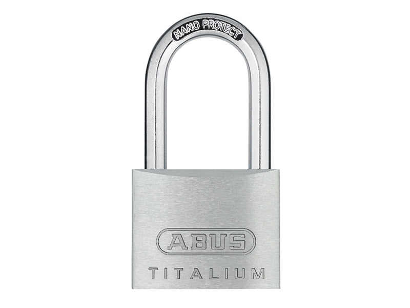 64TI/40mm TITALIUM™ Padlock 40mm Long Shackle Keyed Alike KA6411, ABUS Mechanical