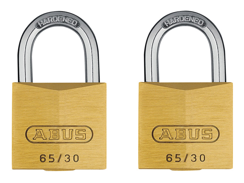 65/30mm Brass Padlock Twin Carded, ABUS Mechanical