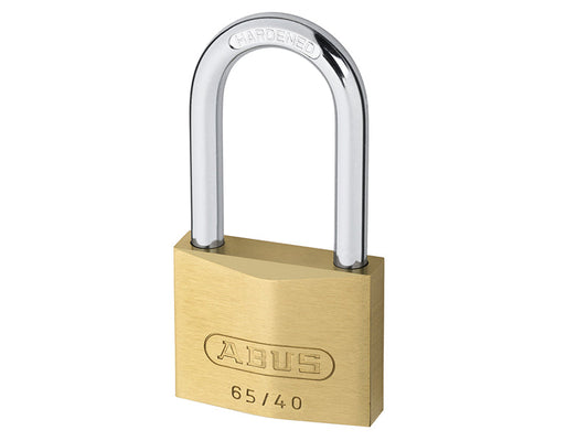 65/40mm Brass Padlock 40mm Long Shackle Carded, ABUS Mechanical