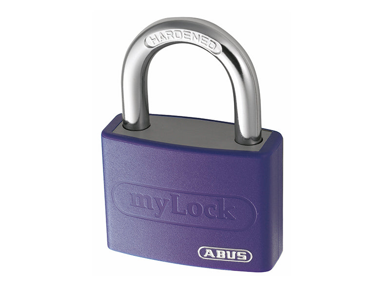 T65AL/40mm My Lock Aluminium Padlock Violet Keyed Alike 6401, ABUS Mechanical