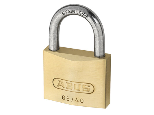 65IB/50mm Brass Padlock Stainless Steel Shackle Keyed Alike 6504, ABUS Mechanical