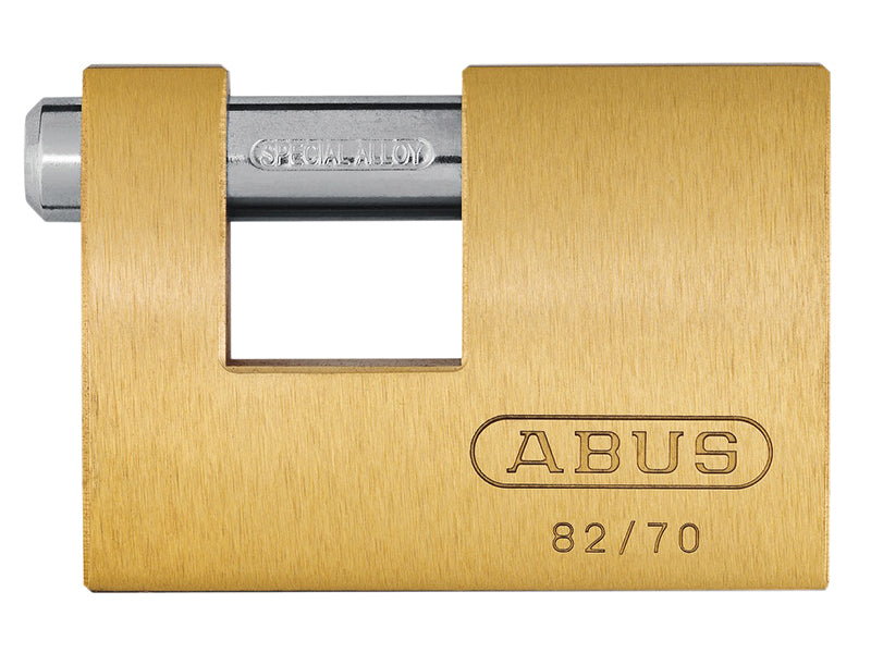 82/70mm Monoblock Brass Shutter Padlock Carded, ABUS Mechanical