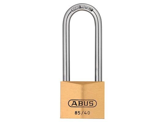 85/40mm Brass Padlock 63mm Long Shackle Carded, ABUS Mechanical