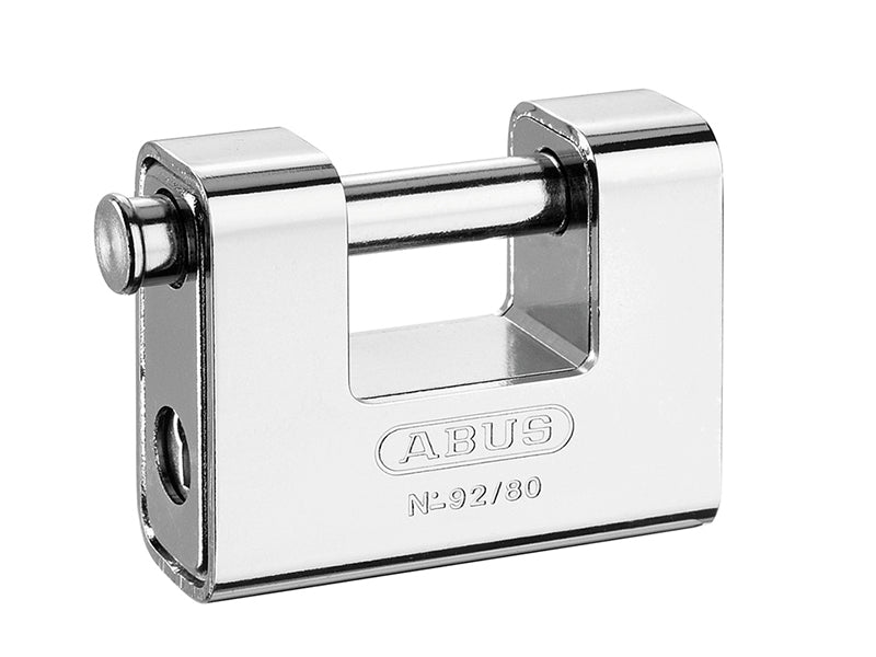 92/80mm Monoblock Brass Body Shutter Padlock Carded, ABUS Mechanical