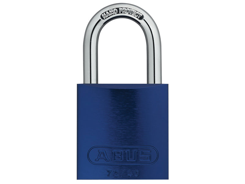 72/40mm Aluminium Padlock Blue Keyed Alike TT60121, ABUS Mechanical