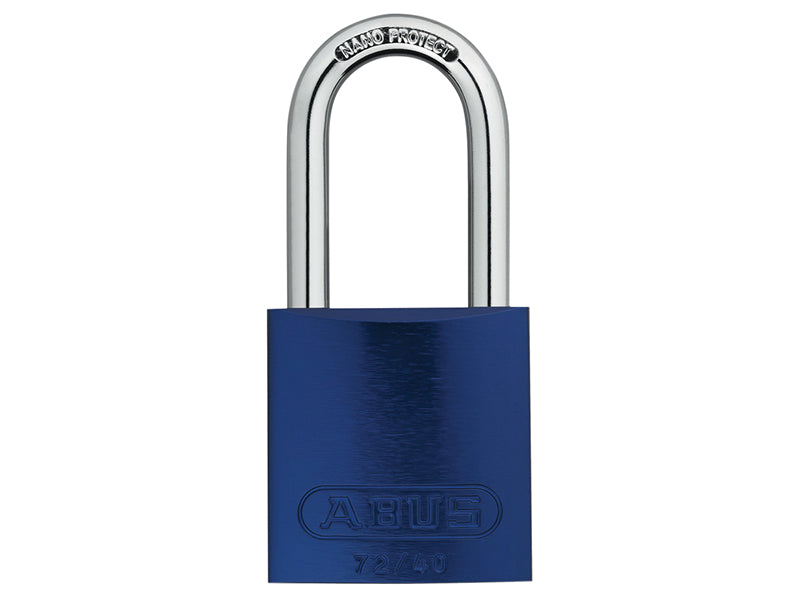 72/40mm Aluminium Padlock 40mm Long Shackle Blue Keyed Alike TT60121, ABUS Mechanical