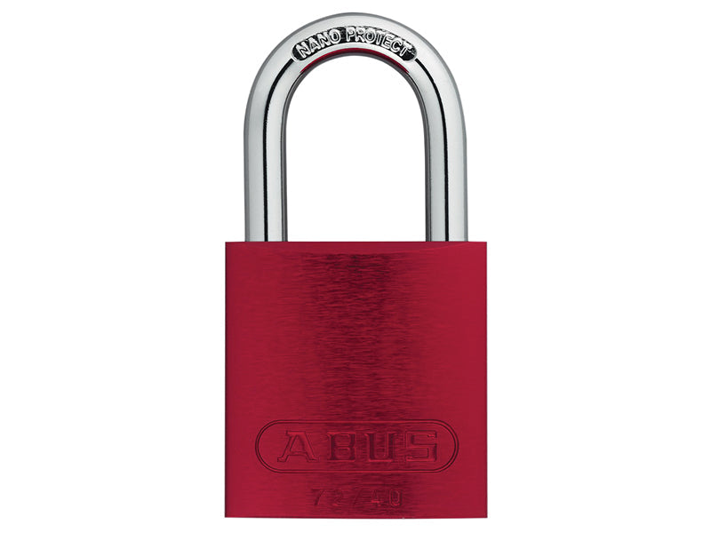 72/40mm Aluminium Padlock Red Keyed Alike TT02162, ABUS Mechanical