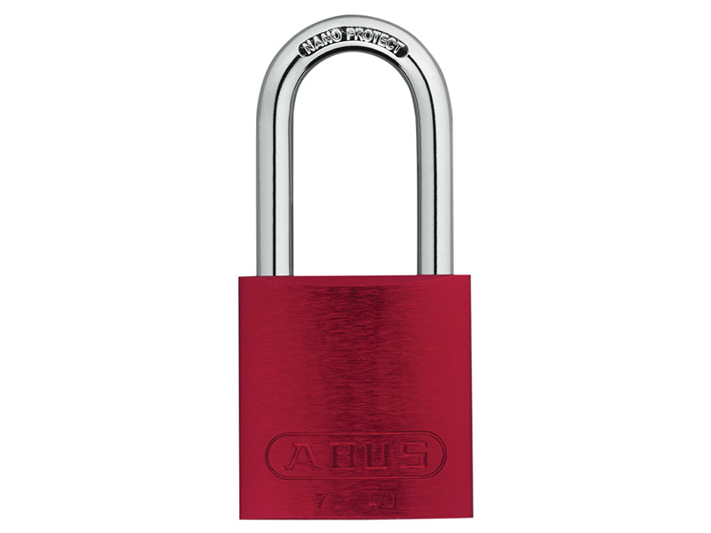 72/40mm Aluminium Padlock 40mm Long Shackle Red Keyed Alike TT0216262, ABUS Mechanical