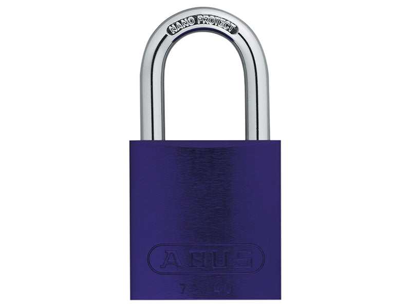 72/40mm Aluminium Padlock Violet Keyed Alike TT04072, ABUS Mechanical