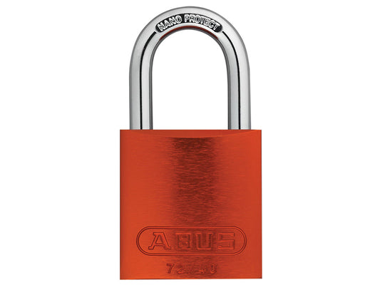 72/40mm Aluminium Padlock Orange Keyed Alike TT02767, ABUS Mechanical