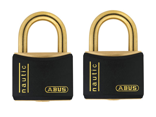 T84MB/40mm Black Rustproof Padlock Twin Pack Carded, ABUS Mechanical