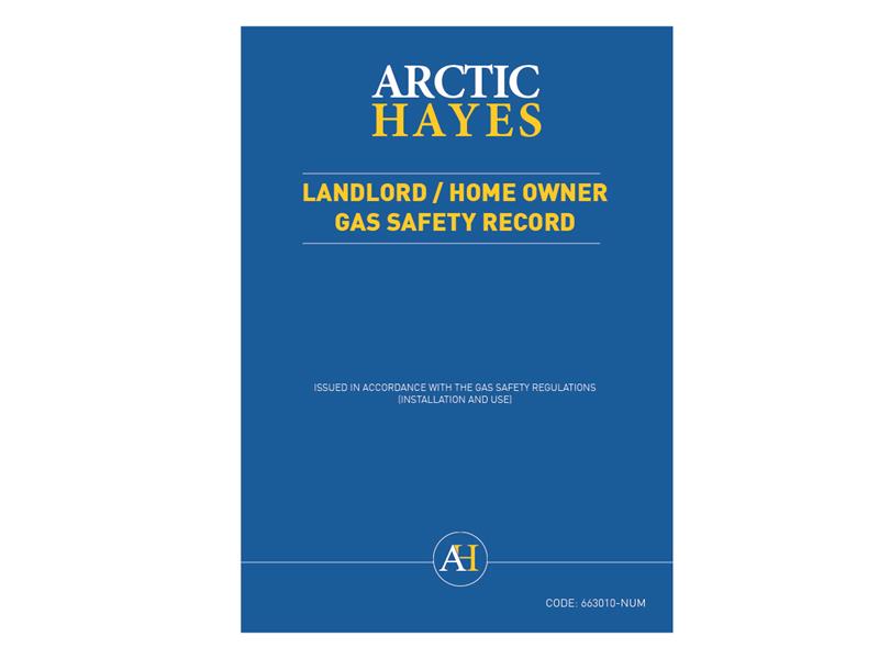 Landlord/Homeowner Gas Safety Record (Pad of 25), Arctic Hayes