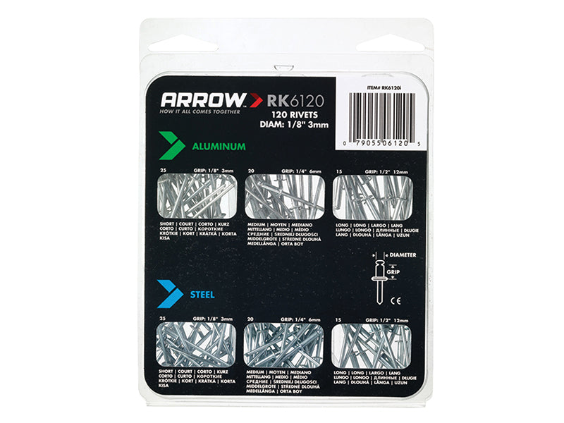 RK6120 Multi Rivet Pack (120), Arrow