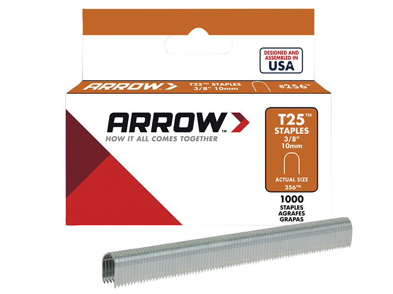 T25 Staples 10mm (3/8in) (Box 1000), Arrow