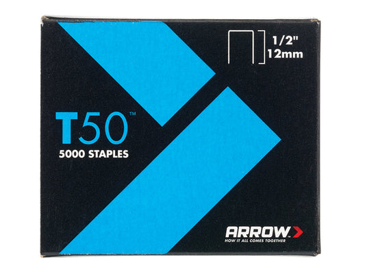 T50 Staples 12mm (1/2in) (Pack 5000, 4 x 1250), Arrow