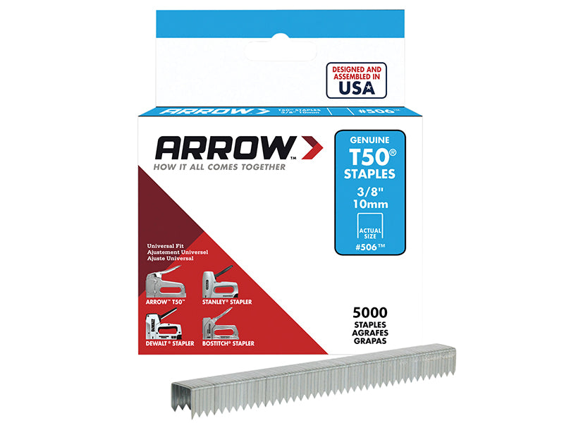 T50 Staples 10mm (3/8in) (Bulk Pack 5000), Arrow