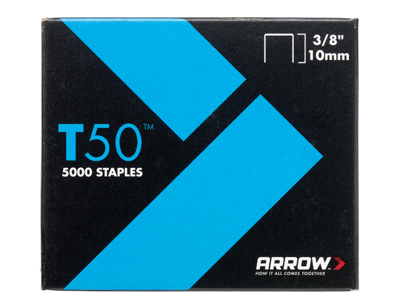 T50 Staples 10mm (3/8in) (Pack 5000, 4 x 1250), Arrow