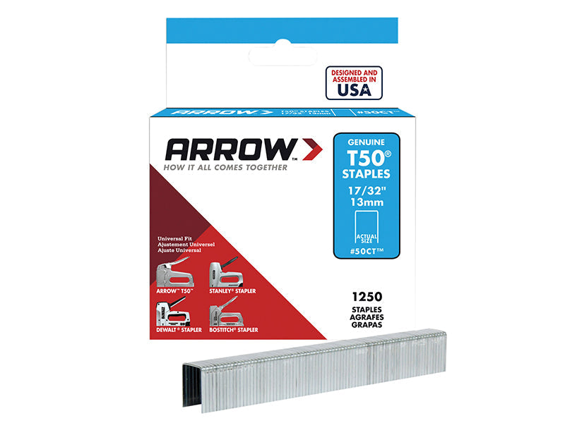 T50 Staples Ceiltile 13mm (Box 1250), Arrow