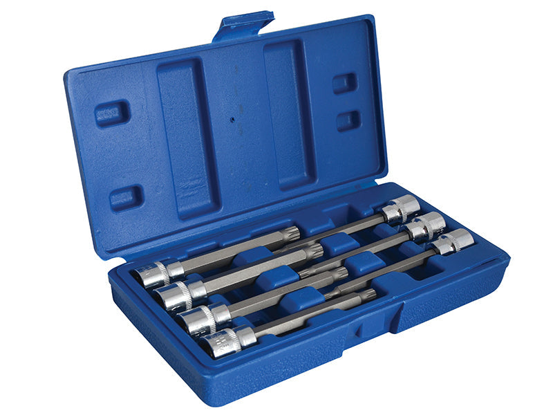 3/8in Drive Extra Long Spline Socket Bit Set, 7 Piece, BlueSpot Tools