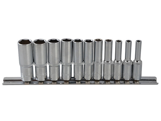 Deep Socket Set of 11 Metric 1/4in Square Drive, BlueSpot Tools