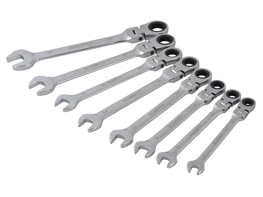 Flexible Head Ratchet Set, 8 Piece, BlueSpot Tools