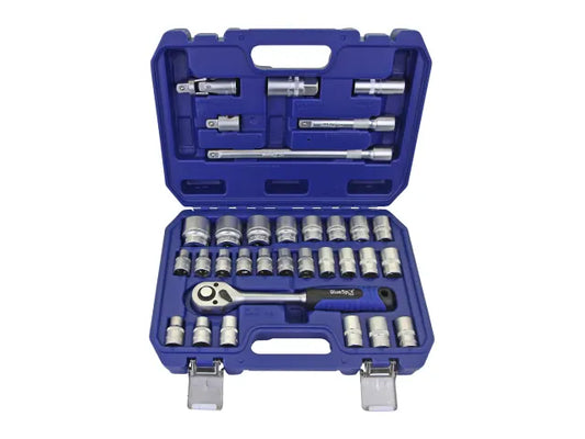 1/2in Hex & 12 Point Socket Set, 32 Piece, BlueSpot Tools