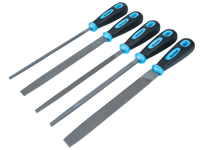 Soft Grip Handled File Set, 5 Piece, BlueSpot Tools