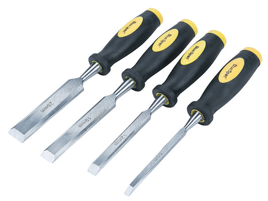 Chisel Set Double Colour Handle Set, 4 Piece, BlueSpot Tools