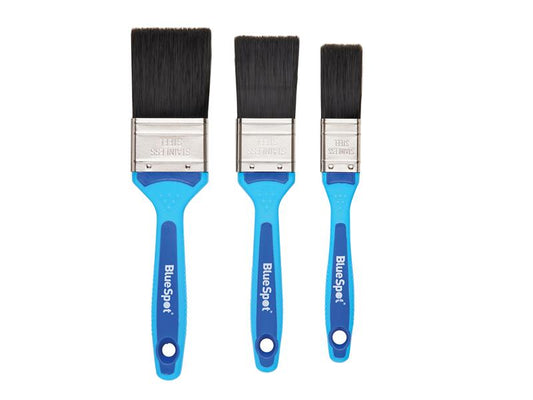 Soft Grip Synthetic Paint Brush Set, 3 Piece, BlueSpot Tools