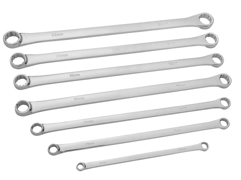 Extra Long Ring Spanner Set, 7 Piece, BlueSpot Tools