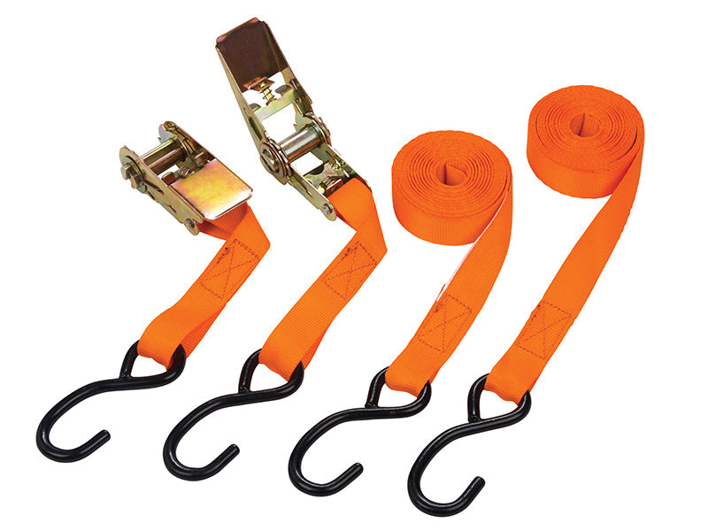 Ratchet Tie-Down Set 25mm x 4.5m, BlueSpot Tools