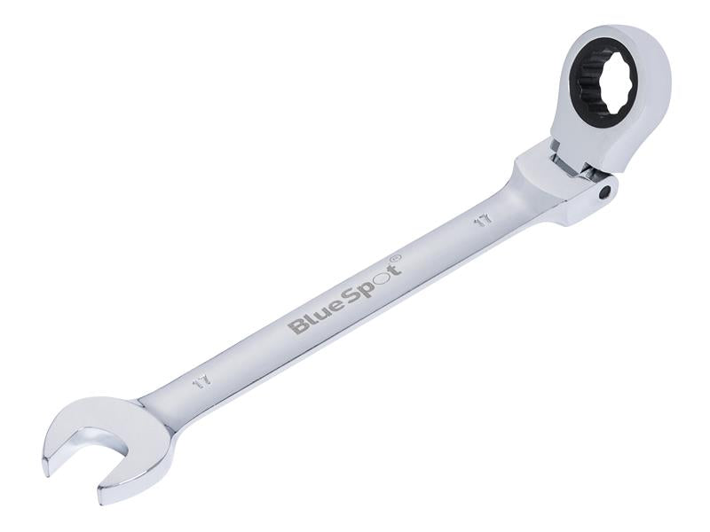 180° Flexible Head Ratchet Spanner 17mm, BlueSpot Tools