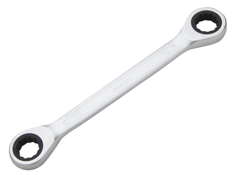 Double End Ratchet Spanner (17-19mm), BlueSpot Tools