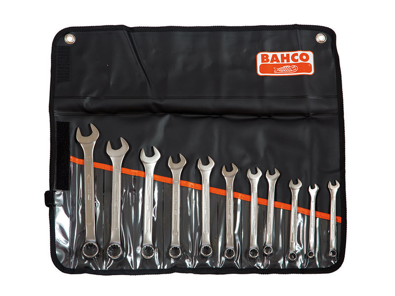 Chrome Polished Combination Spanner Set, 11 Piece, Bahco