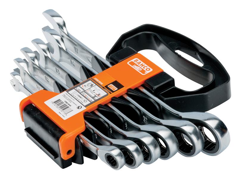 1RM Ratcheting Combination Wrench Set, 6 Piece, Bahco