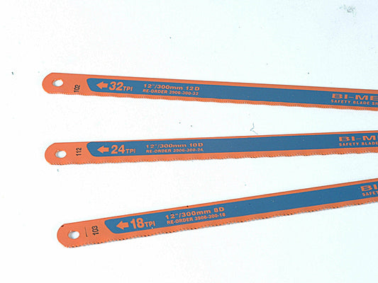 3906 Sandflex Hacksaw Blades 300mm (12in)  (8, 24 & 32 TPI) (Pack 3), Bahco